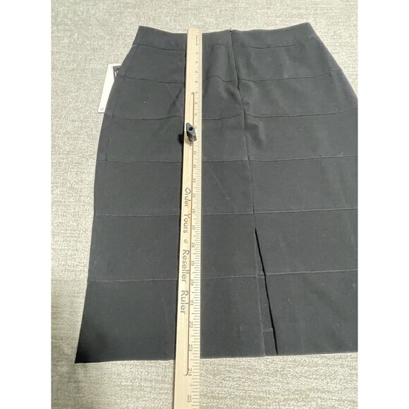 Thalian Women's Black Skirt Size 6 Pencil Pleated Hem Long Dress - Picture 8 of 12